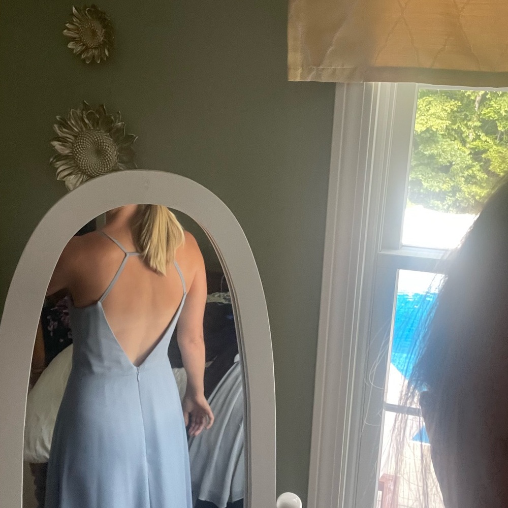 Azazie Light Blue Spaghetti Strap Dress